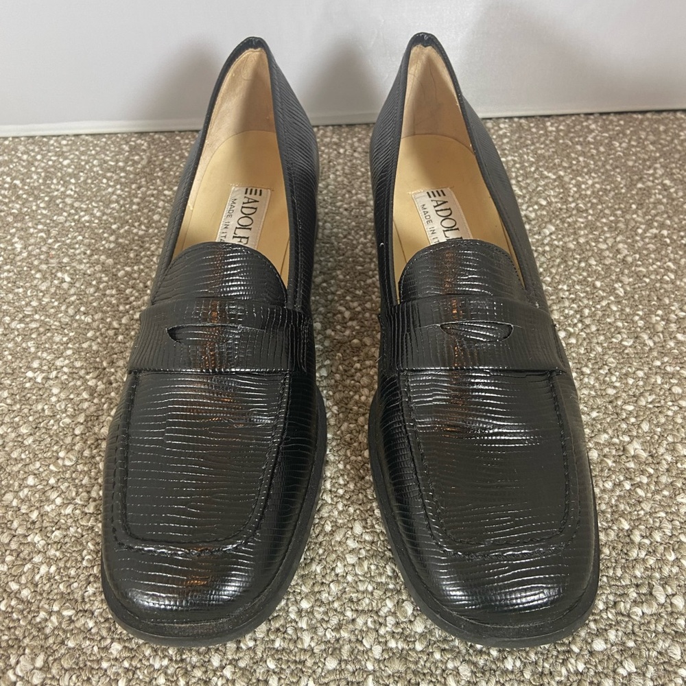 Adolfo Women's Black Loafers New without Box, Made in Italy,Handcrafted .
